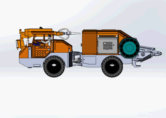 11000kg ont mouillé la puissance de moteur diesel d'entraînement de roues de la machine 4 de béton projeté pour l'extraction au fond